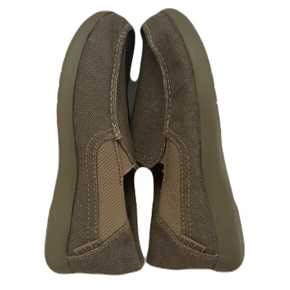 Crocs Santa Cruz II Loafers Youth Size J1 Unisex Khaki Slip on Shoes - Picture 6 of 10